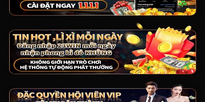 Nhận thưởng lì xì khuyến mãi 23Win